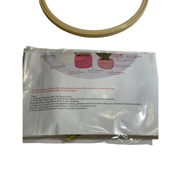 Embroidery DIY Art Kit CACTUS IN POTS Hoop Cloth Needles Thread NEW IN PACKAGE - Picture 3 of 4